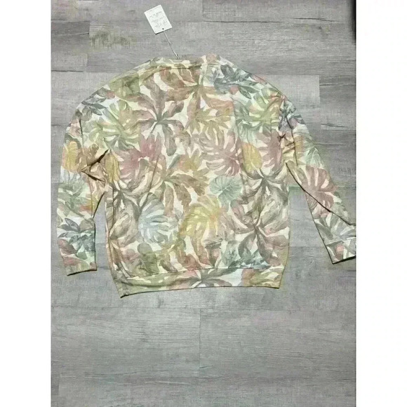 Show Me Your Mumu Palmer Sweatshirt Tropical Palm Monstera Knit Small. sku068 - Picture 3 of 9